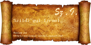Szilágyi Izrael névjegykártya