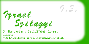 izrael szilagyi business card